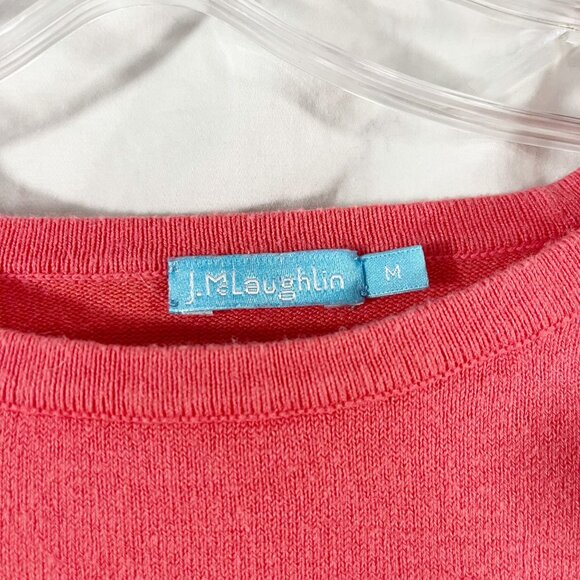 J. McLaughlin Coral Crewneck Pullover Sweater Button Cuffs - Size Medium - Picture 4 of 8